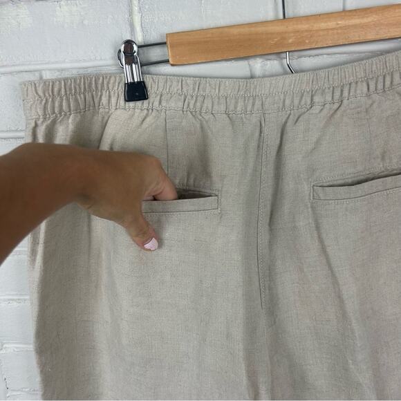 L.L.Bean Neutral Cream Tan 100% Linen Classic Fit Pants Size 18 - Picture 8 of 10